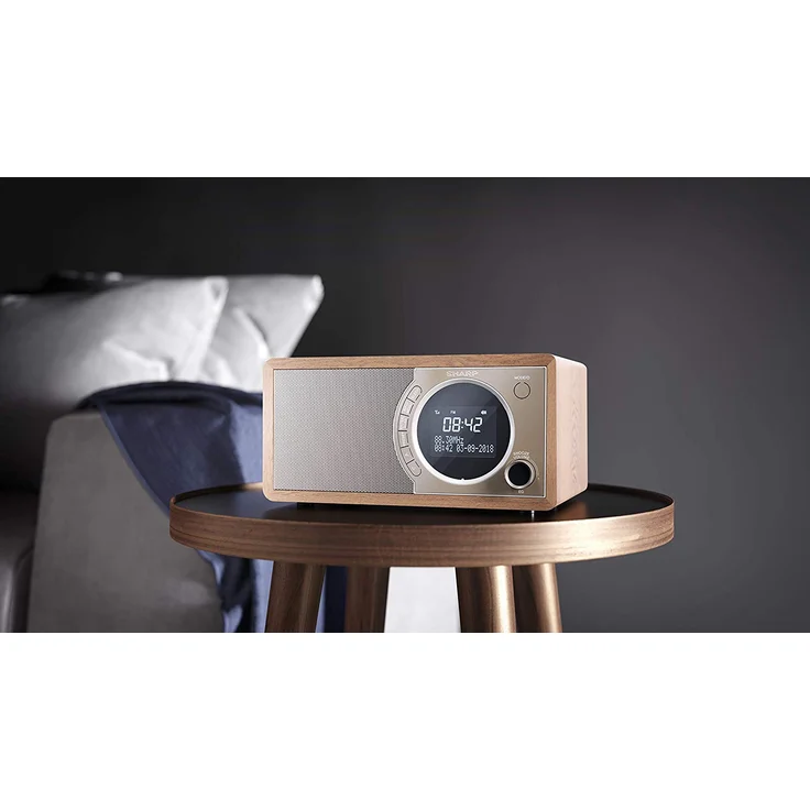 SHARP DR-450 (BR) DAB, DAB+ Digitalradio, Bluetooth, FM Radio, Alarm--Schlaf und Snooze-Funktion, Holzoptik, Braun – Bild 5