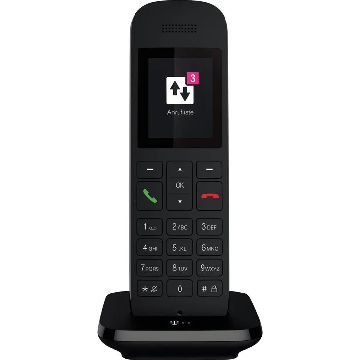 Telekom Speedphone 12 schnurloses Festnetztelefon, zur Nutzung an aktuellen Routern mit DECT-CAT-iq Schnittstelle (z.B. Speedport, Fritzbox), 5 cm Farbdisplay, VoIP-Telefon, schwarz – Bild 1