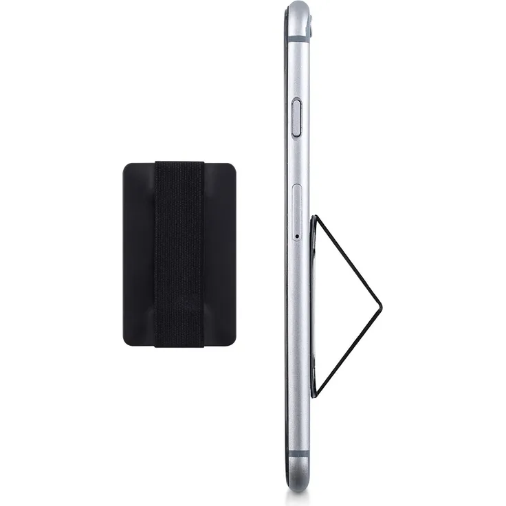 kwmobile Finger-Halterung Slim Smartphone Halter für die Hand, für verbesserte Einhandbedienung - Für iPhone 6 Plus, Samsung Galaxy S6, Sony Xperia und mehr in Schwarz