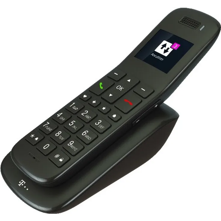 Telekom Speedphone 32, Großtastentelefon IP, mit Ladeschale, ebony, VoIP-Telefon, ebenholz