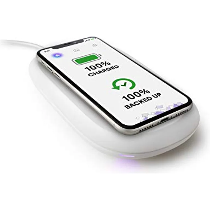 SanDisk iXpand Wireless Charger 128GB, 10W fast wireless charger with photo backup for Qi-compatible phones (iPhone XS MAX-XR-XS-X-8-8 Plus, Galaxy S10-S10 Plus-S10E-S9,5W and other phones)