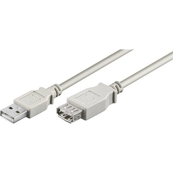 Wentronic Goobay USB 2.0 Hi-Speed Verlängerungskabel, Grau, 0.3 m - USB 2.0-Stecker (Typ A) > USB 2.0-Buchse (Typ A) (68621)
