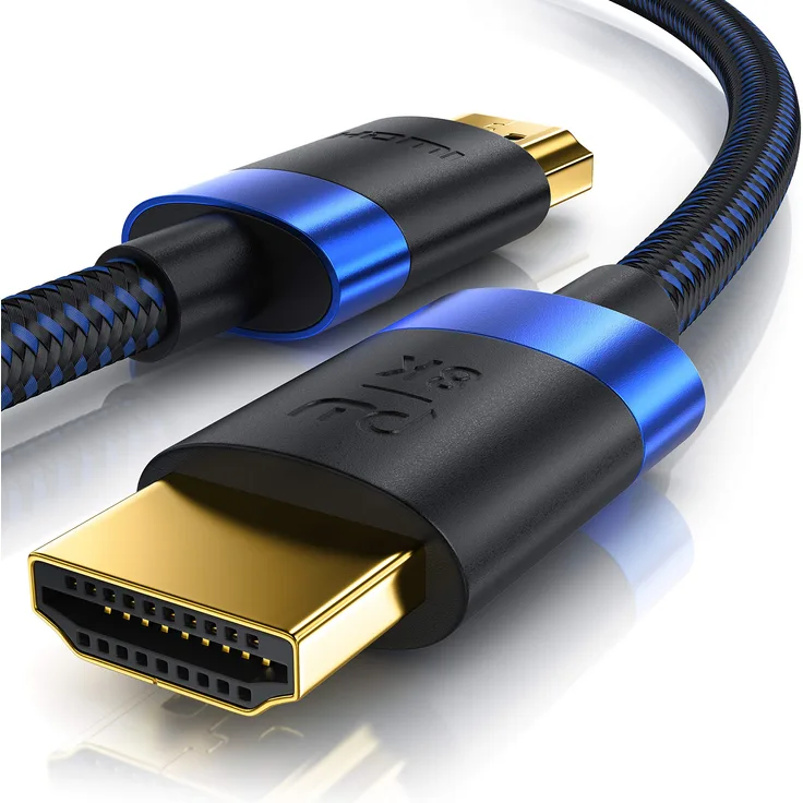 2m 8K HDMI Kabel 2.1 - 8K60Hz 4K 120Hz DSC - HDTV 7680 x 4320 - UHD II - HDMI 2.1 2.0a 2.0b - 3D - Highspeed HDMI-Kabel Ethernet - HDR - ARC - Präzisionsstecker - kompatibel zu Blu Ray PS4 Xbox