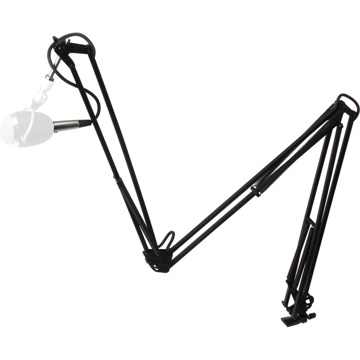 Pronomic Mikrofonarm mit Tischklemme, schwarz (Robuste Ausführung, Armlänge komplett ausgestreckt: 1,50 m, Mikrofonanschluß 5-8'', inkl. stabiler Tischklemme, 4,70 m Kabel mit XLR-Steckern)