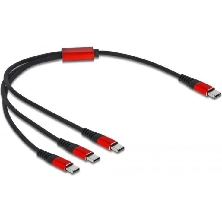 DeLock USB Ladekabel 3 in 1 USB Type-C zu 3 x USB Type-C 30 cm
