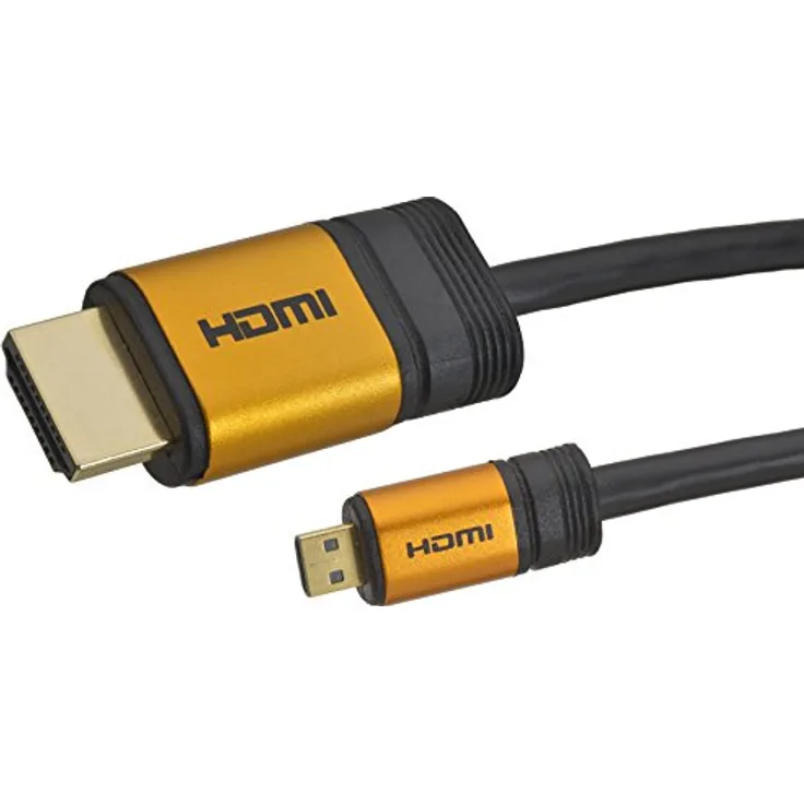 aricona Micro HDMI Kabel 3m – HDMI auf Micro HDMI – Verbindung von Tablet, Smartphone & Digitalkamera mit Fernseher oder Monitor –  2.0 Typ A auf Typ D