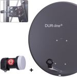 DUR-line MDA 80 Satellitenschüssel anthrazit + Single LNB
