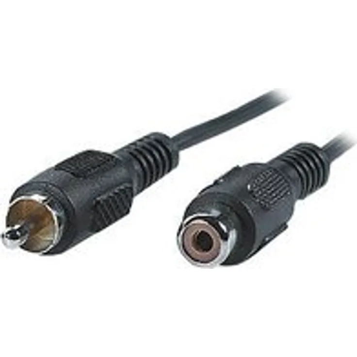 Value 11994329 Cinch-Verlängerungskabel simplex Stecker auf Buchse, 10m schwarz