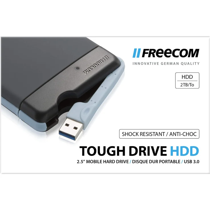 Freecom ToughDrive - Festplatte - 2 TB - extern (tragbar) - 2.5 Zoll (6.4 cm) - USB 3.0 - 5400 rpm - Dunkelgrau (56331) – Bild 4