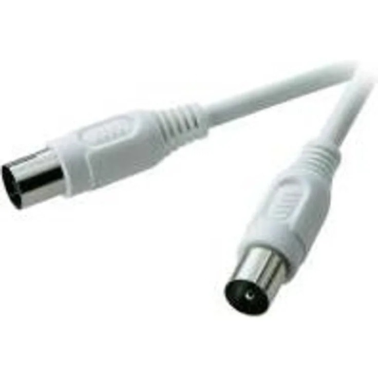 SpeaKa Professional Antennen Anschlusskabel [1x Antennenstecker 75 Ω - 1x Antennenbuchse 75 Ω] 10.00 m 75 dB Weiß