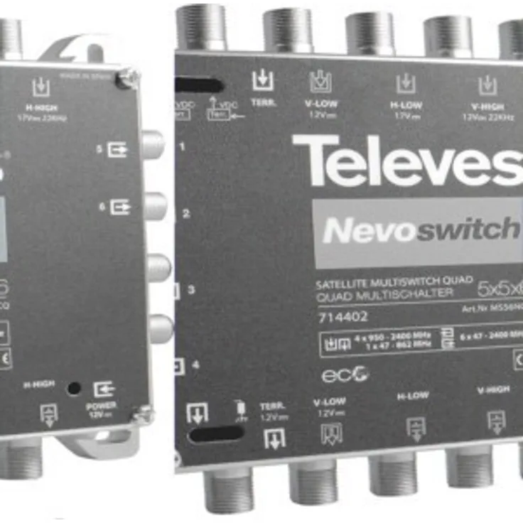 Televes Multischalter 5 in 6 Guß NEVO m.NT quad kask. MS56NCQ