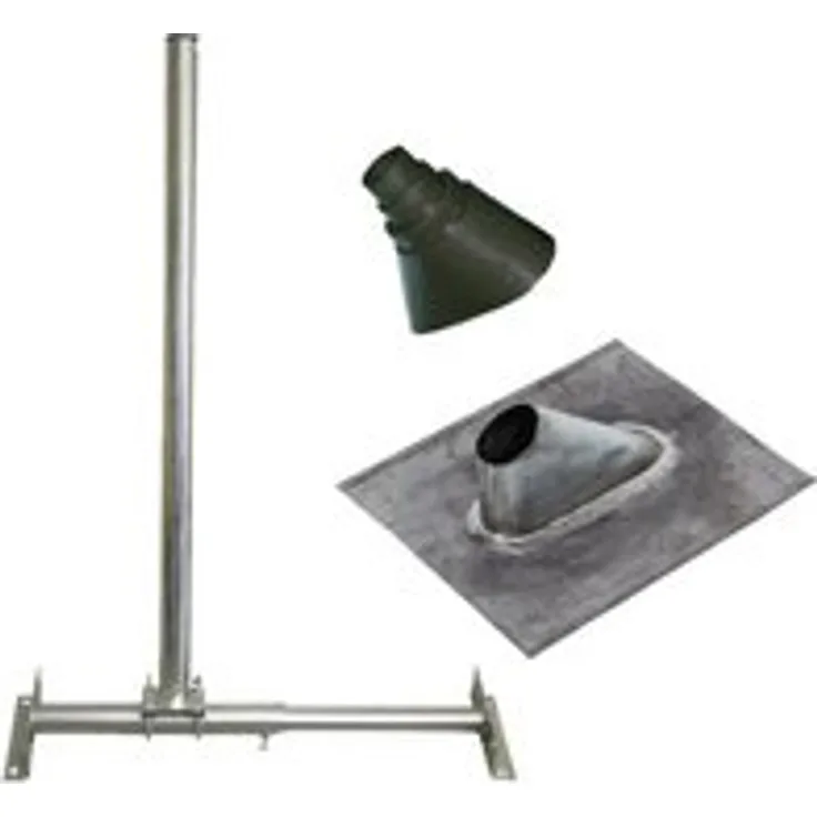 SkyRevolt Dachsparrenmasthalter SR60 mit 1 Meter Mast Durchmesser:60mm verstellbar + Dachabdeckung aus Blei ,