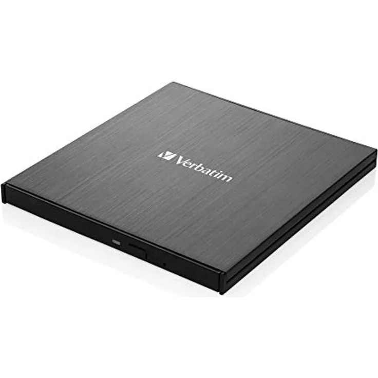 Verbatim Externer Slimline-Blu-ray-Writer Ultra HD 4K - kompakter Brenner zum Erstellen großer Backups, schwarz