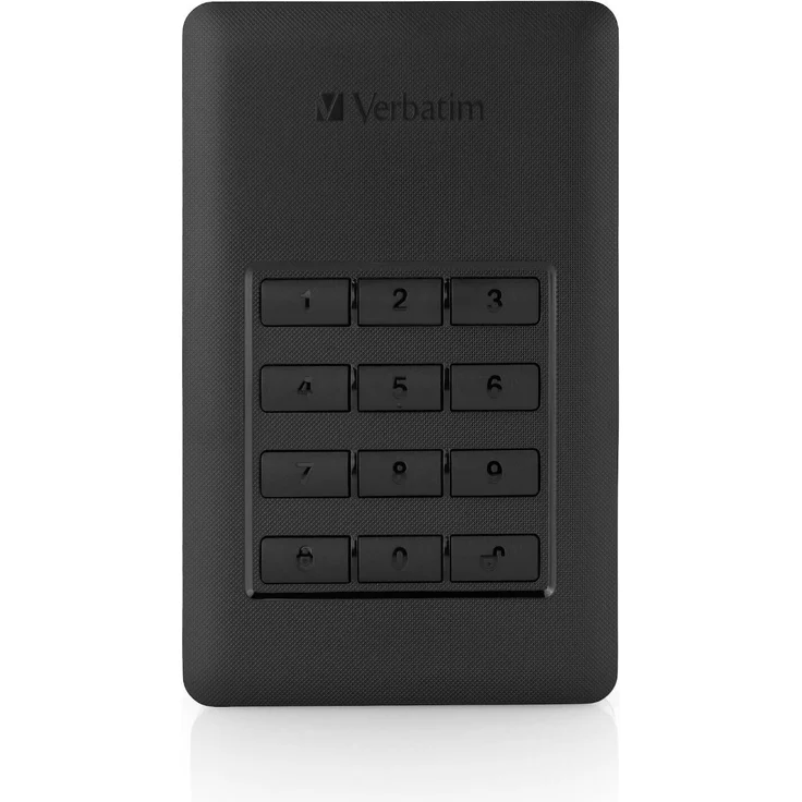 Verbatim Store 'n' Go Secure Portable HDD with Keypad Access - Festplatte - verschlüsselt - 2 TB - extern (tragbar) - USB 3.1 Gen 1 (USB-C Steckverbinder) - 256-Bit-AES (53403) – Bild 4