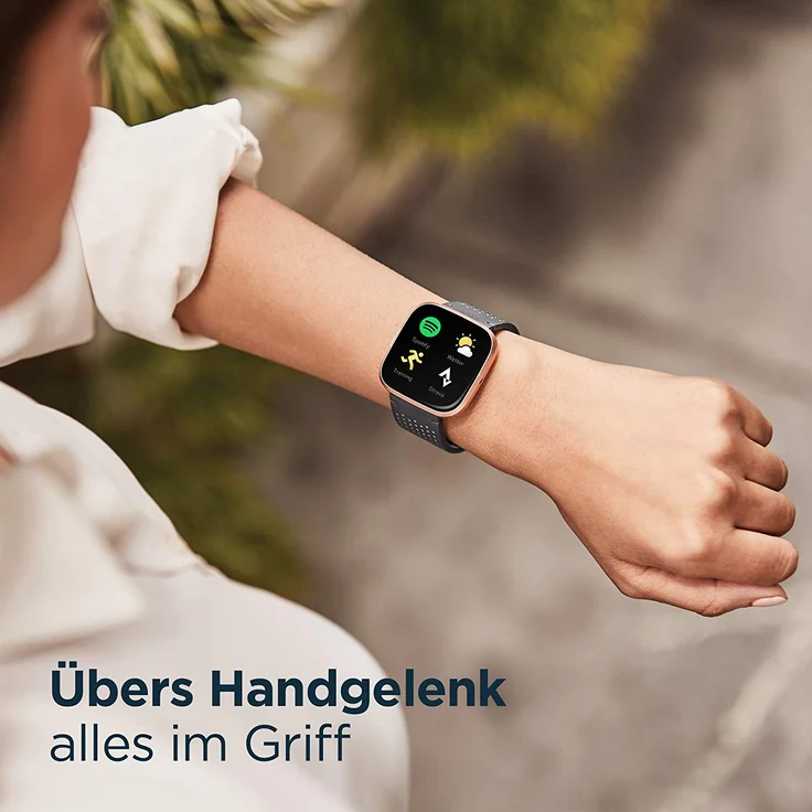Fitbit Versa 2 Smartwatch Unisex, Einheitsgröße, Aluminiumgehäuse, Steingrau/Nebelgrau – Bild 8