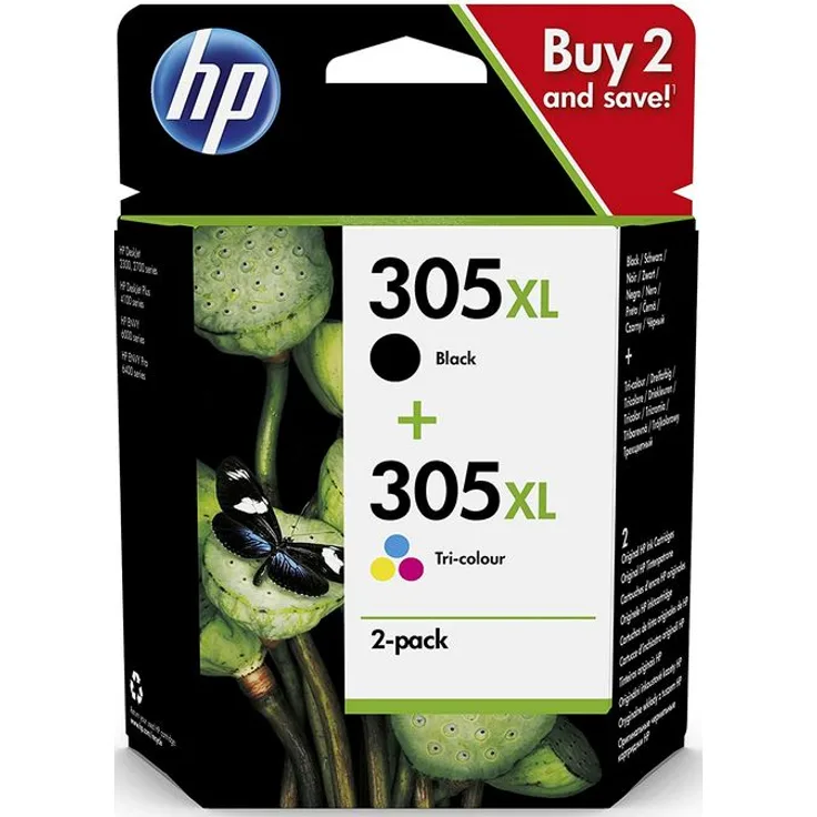 HP 305XL Original Druckerpatronen Schwarz/Cyan/Magenta/Gelb für HP DeskJet, HP DeskJet Plus, HP ENVY (6ZA94AE)