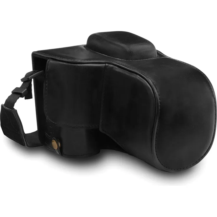 MegaGear MG1535 Nikon D3500 Ever Ready Leder Kamera-Case mit Trageriemen - Schwarz