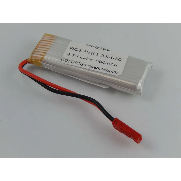 vhbw Li-Ion Akku 500mAh (3.7V) passend für Drohne, Multicopter UDI U818A Quadrocopter