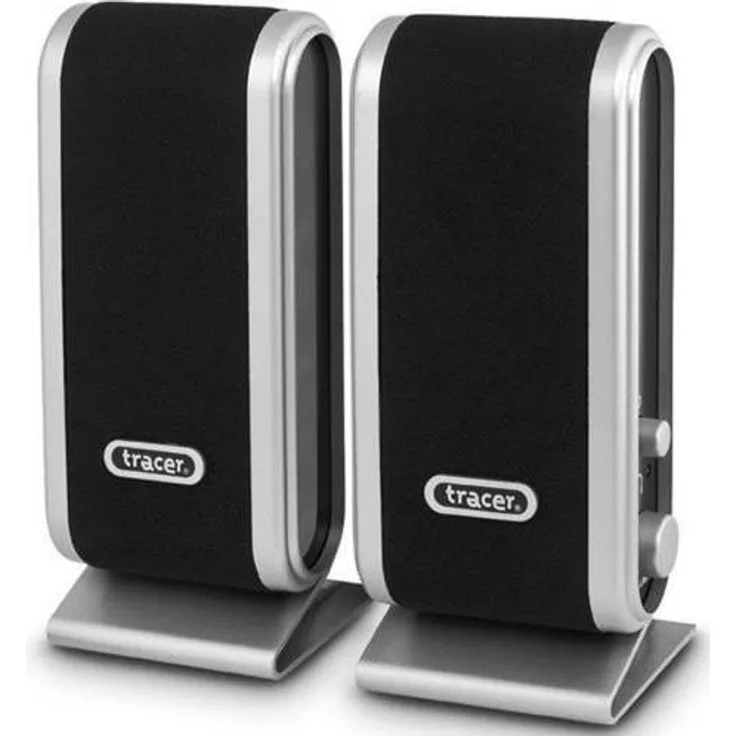 Tracer Quanto Lautsprecherset 5 W Schwarz - Lautsprechersets (5 W, Universal, Schwarz, Drehregler, 5 W, USB)