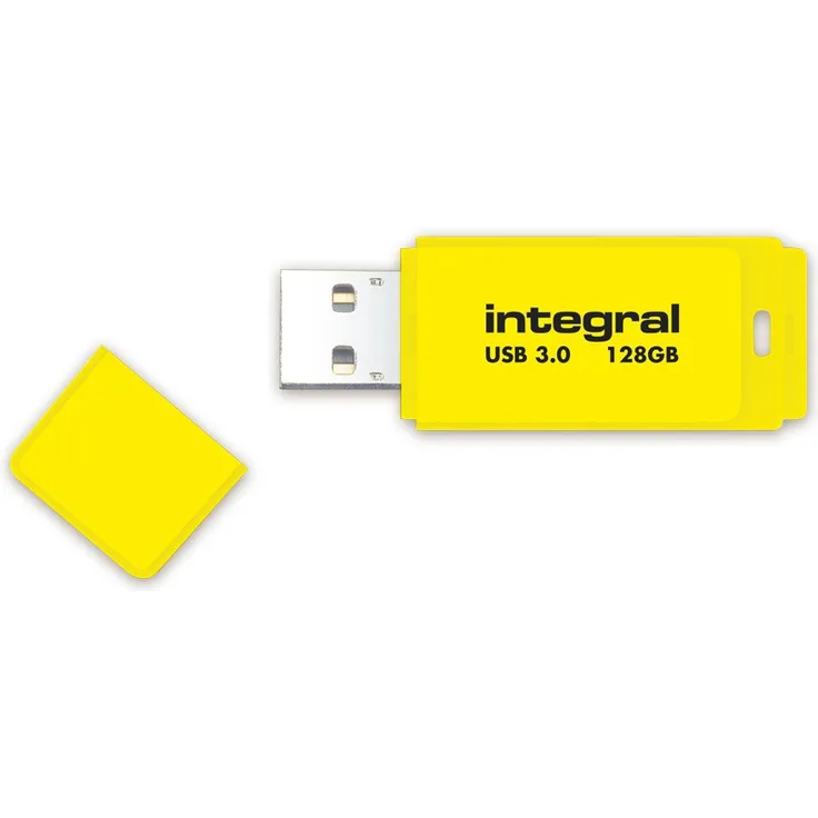 Integral INFD128GBNEONYL3.0 USB-Stick 128 GB USB Typ-A 3.0 (3.1 Gen 1) Gelb - USB-Sticks (128 GB, USB Typ-A, 3.0 (3.1 Gen 1), Kappe, 9 g, Gelb)