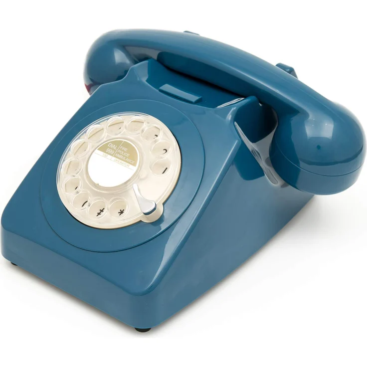 GPO 746ROTARYAZU Retro Telefon mit Wählscheibe im 70er Jahre Design - Azurblau, GPOROTARYAZU – Bild 1