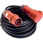 as - Schwabe Starkstrom Verlängerungskabel 10 m – 400 V, 16 A Verlängerungskabel – Ideal für Baustelle - Garten – 5-polige, robuste Verlängerung für Außenbereich – IP44 – Made in Germany I 60366