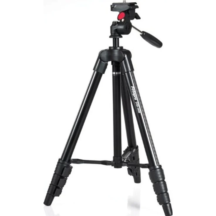 Rollei Compact Traveler Star S1 I ehemals DIGI 3400 I Videostativ aus Aluminium I bis 2kg Traglast I inkl. Stativkopf und Stativtasche I Schwarz – Bild 1