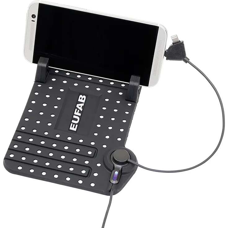 Eufab Anti-Rutsch Smartphone Halterung mit USB Ladekabel'' ''18 x 11 x 1 cm''''