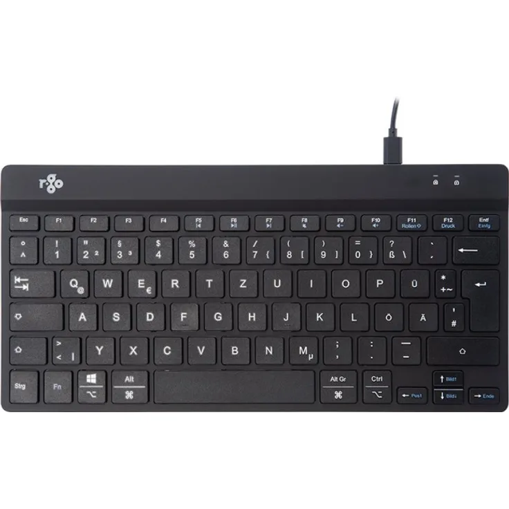 R-Go Tools R-Go Compact Break Tastatur, QWERTZ (DE), schwarz, kabelgebunden ( RGOCODEWDBL )