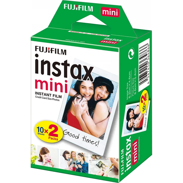 Fujifilm Instax Mini Instant Film, 2x 10 Blatt (20 Blatt), Weiß