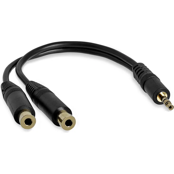 StarTech.com 15cm Stereo Splitter Kabel - 3,5mm Klinke Stecker auf 2x 3,5mm Buchse - Audio Klinkenkabel