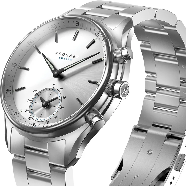 KRONABY Sekel Connected Watch A1000-0715 Hybrid-Smartwatch Unisex, 43mm, Edelstahlgehäuse, Silber – Bild 2