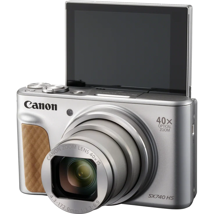 Canon PowerShot SX740 HS Digitalkamera (20,3 MP, 40-fach optischer Zoom, 7,5cm (3 Zoll) Display, DIGIC 8, 4K Ultra HD, HDMI, WLAN, Bluetooth, Blendenautomatik, Zeitautomatik) silber – Bild 2