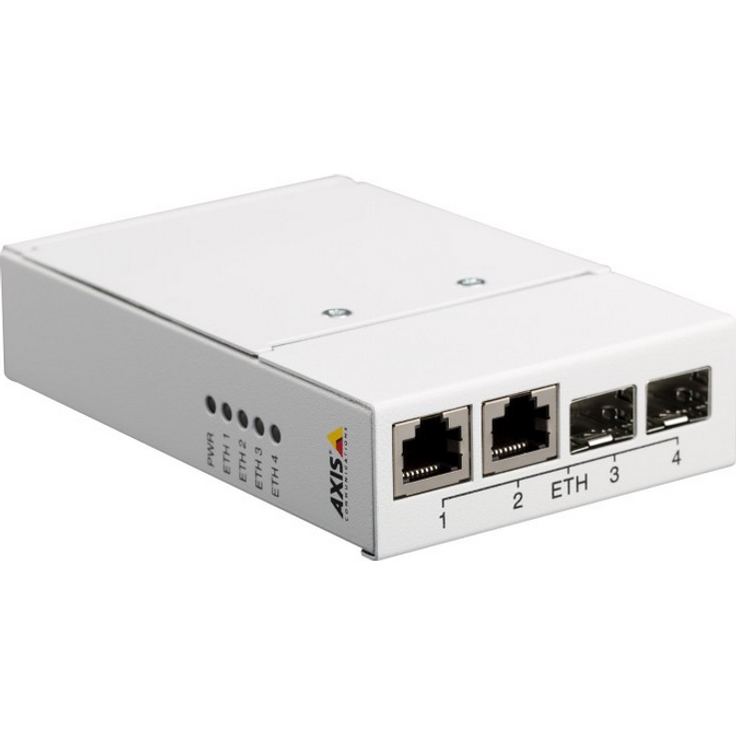 AXIS T8604 Transceiver/Medienkonverter - 2 Anschluss(e) - 2 x Netzwerk (RJ-45) - Twisted Pair - 10/100Base-TX - 2 x Erweiterungssteckplätze - 2 SFP Slots - Hutschienenmontage