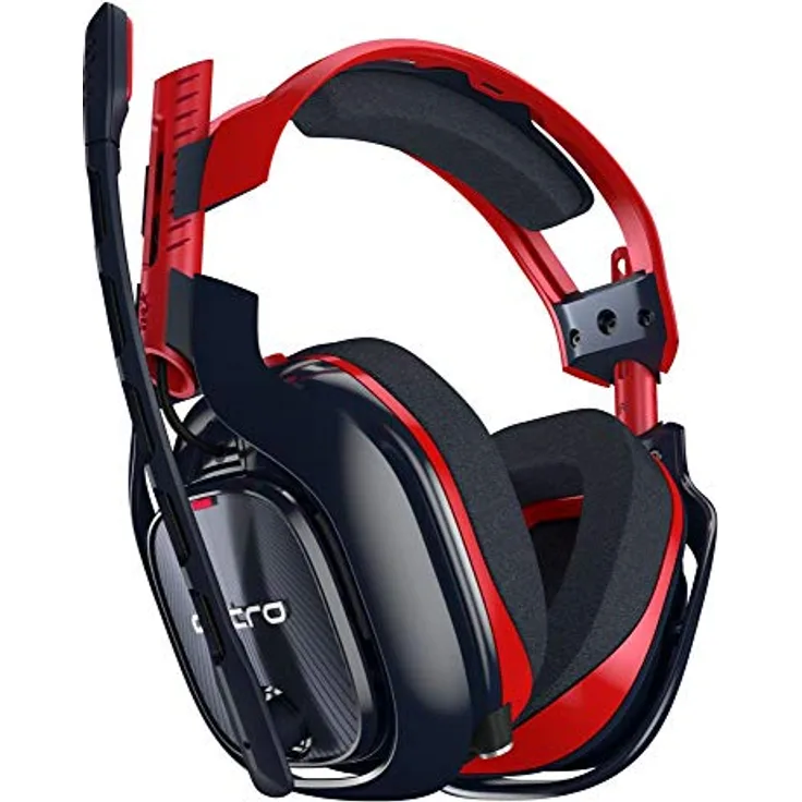 ASTRO A40 TR Gaming-Headset, X-Edition, ASTRO Audio V2, 3,5 mm Klinke, Austauschbares Mikrofon, Lautsprecher Tags, Leichtgewicht, Mod-Kit Kompatibel, PC-Mac-Laptop-Xbox One-PS4 - schwarz-rot