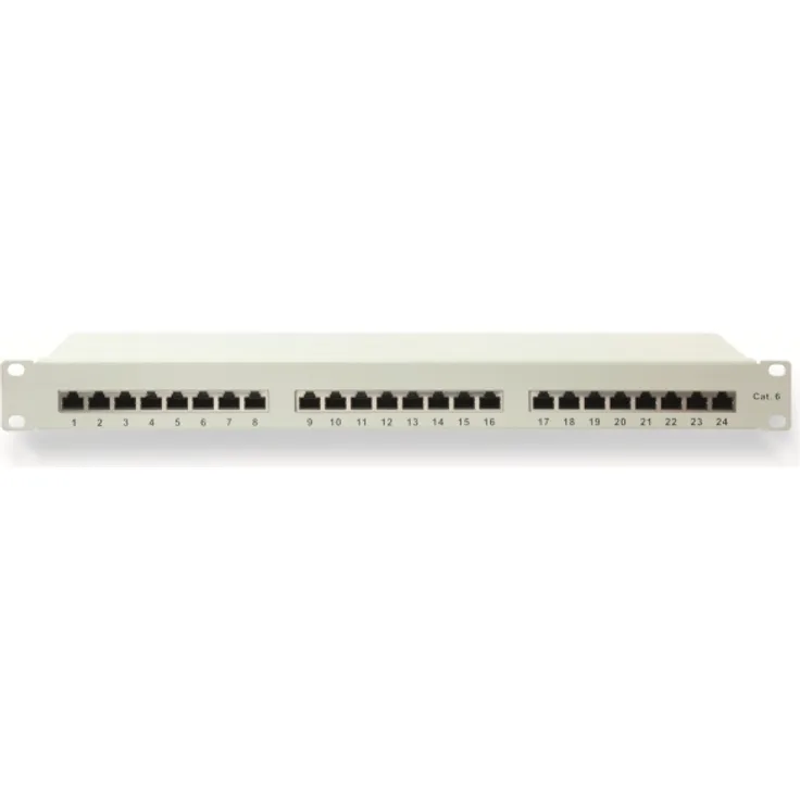 CAT.6 Patchpanel Red4Power R4-N118G, 24-fach, 19 Zoll, grau