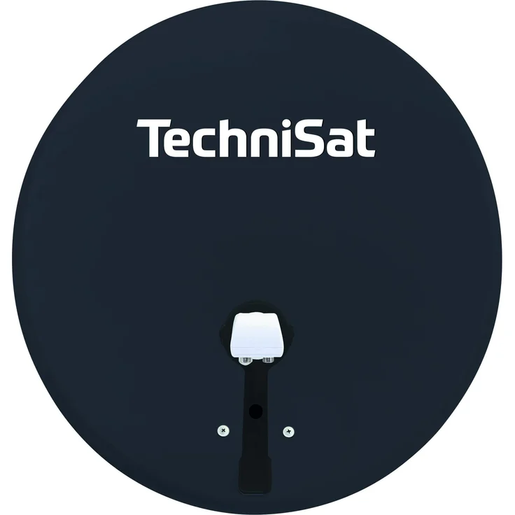 TechniSat TECHNITENNE 60 Satelliten-Schüssel für 2 Teilnehmer (60 cm digital Sat Anlage, Komplettset aus Antenne mit Masthalterung und Universal-Twin-LNB) anthrazit – Bild 1