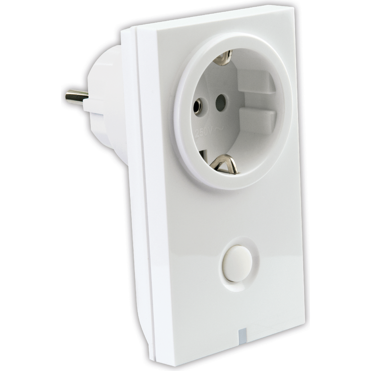 SCHWAIGER -ZHS04- Zwischenstecker- Steckdosenadapter mit LED Anzeige- Steckdose- Schaltsteckdose- Z-Wave- Smart Home- Steuerung per App- Sprachsteuerung mit Alexa und Google