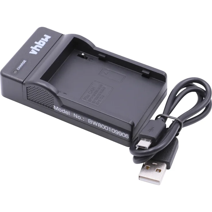 vhbw Micro USB Ladegerät Ladekabel passend für Kamera Akku Canon BP-955, BP-970, BP-970G, BP-975.