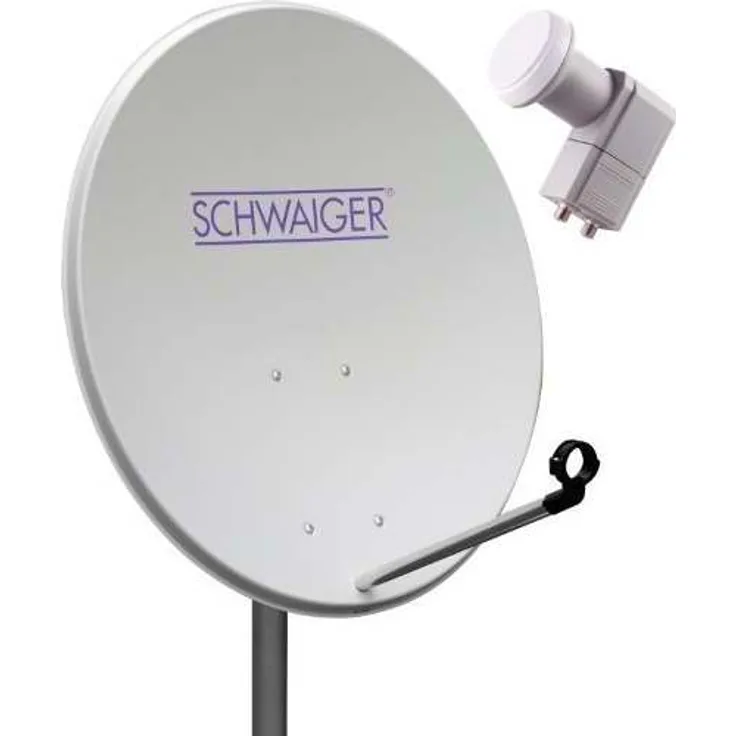 Schwaiger SPI993011 Stahl-Spiegel-Set 80 cm 2 TN mit Twin-LNB
