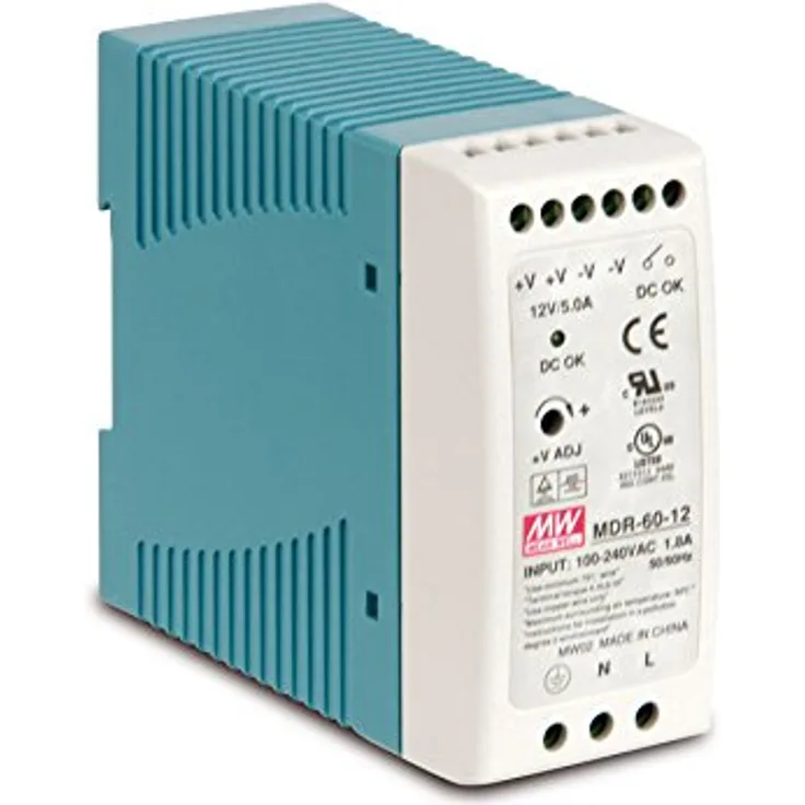 Hutschienen Netzteil 60W 12V 5A , MeanWell, MDR-60-12 , Hutschienennetzteil