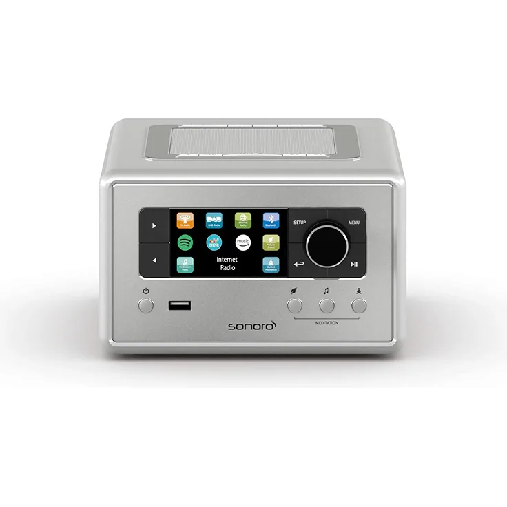 Sonoro Relax Internetradio mit Bluetooth, WLAN, TFT-Display, Wecker, silber