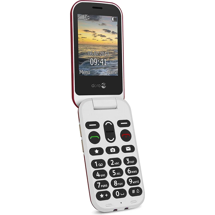 Doro 6060 - GSM Mobiltelefon im eleganten Klappdesign (3 MP Kamera, 2,8 Zoll (7,11cm) Display, GPS, Bluetooth) rot-weiß – Bild 1