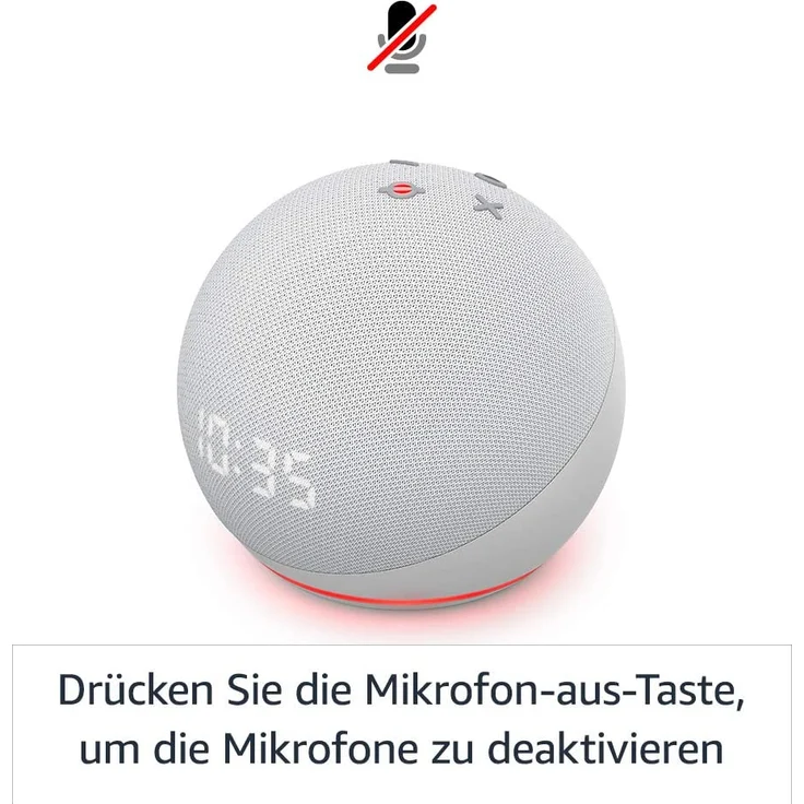 Amazon Echo Dot mit Uhr (4. Generation) Smart Clock für den Nachttisch, mit Alexa, Blaugrau – Bild 6