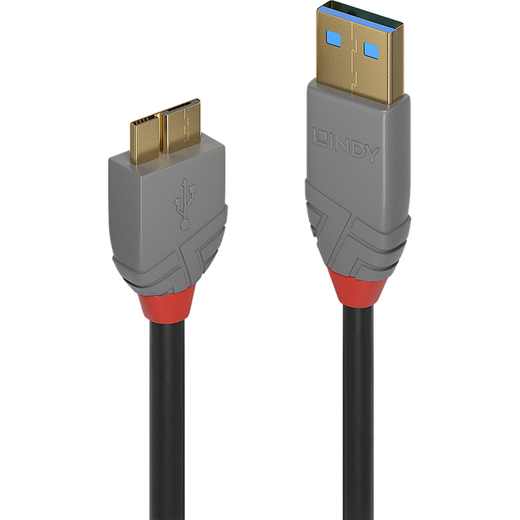 2m USB 3.0 Typ A an Micro-B Kabel Anthra Line (36767)