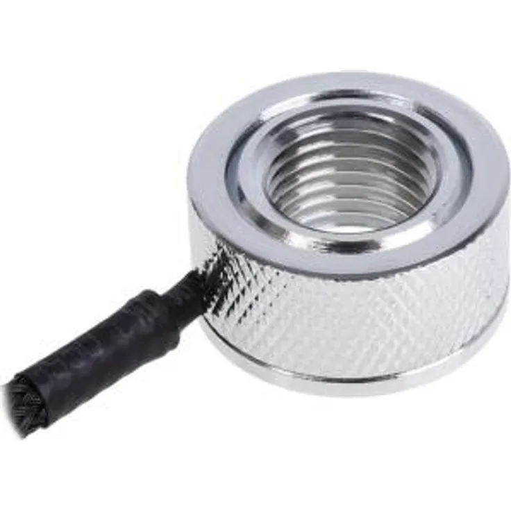 Alphacool Eiszapfen Temperatursensor G1/4 IG/IG & mit AG Adapter - Temperatursensor für Wasserkühlungssystem - Chrom - 50 cm (17362)
