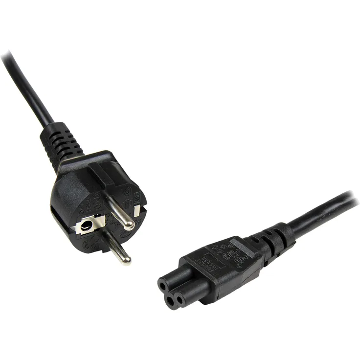 StarTech.com PXTNB3SEU1M Netzkabel (1m, Standard Laptop Stromkabel, Schuko E7 auf IEC320 C5 Kleeblatt - Mickey Mouse Kaltgerätekabel)