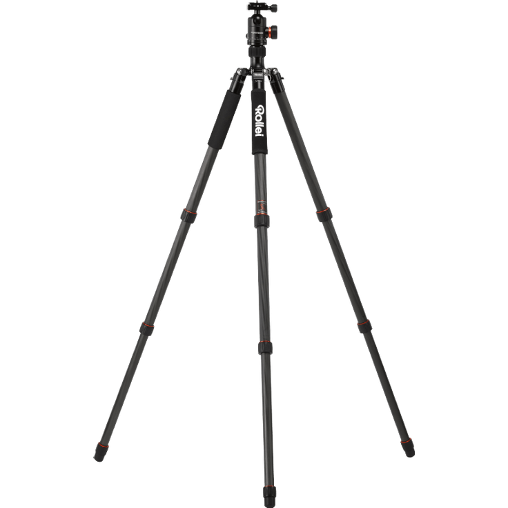 Rollei C6i Carbon kompaktes, leichtes Fotostativ aus Carbon, 3in1-Stativ, verwendbar als Dreibeinstativ, Makrostativ und Monopod, Arca Swiss kompatibel, inkl Kugelkopf, Spikes u Stativtasche-Schwarz – Bild 2