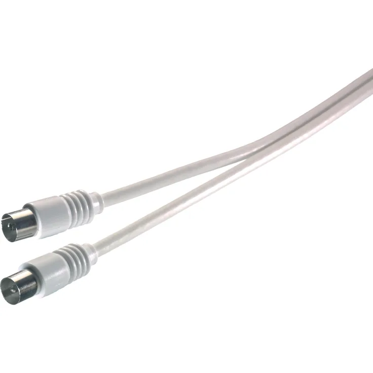 Vivanco Antennenkabel Koaxstecker <-> Koaxkupplung >75 dB 10m weiß