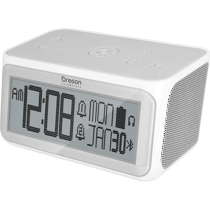 Oregon Scientific Lautsprecher Bluetooth Lautsprecher-Uhr grau, weiß